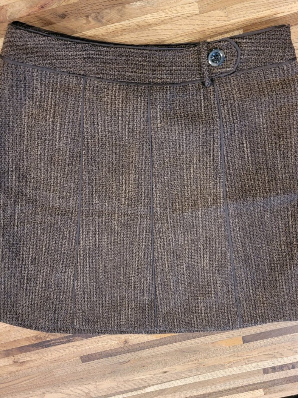 Ann Taylor Petite Brown/Black A Line High Waisted Boot Skirt